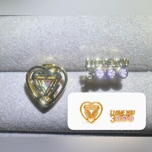 18K Gold Plated Disney Marvel Iron Man I Love You 3000 Asymmetrical Stud Earring